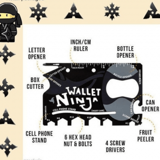 Ninja 18 In 1 Multi-Purpose Camping Tool Card with Knife, Ruler, and Screwdriver Price in Pakistan | LAPTAB