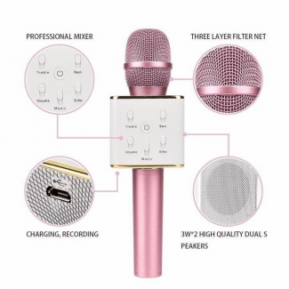 Q7 Wireless Bluetooth Microphone with Karaoke Speaker, 8-Hour Battery, App Compatible Price in Pakistan | LAPTAB