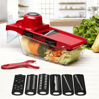Vegetable Cutter with 6 Interchangeable Blades for Slicing, Grating, and Chopping Price in Pakistan | LAPTAB