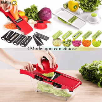 Vegetable Cutter with 6 Interchangeable Blades for Slicing, Grating, and Chopping Price in Pakistan | LAPTAB