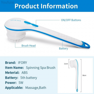 Electric Shower Brush 5-in-1 Spin Spa Bath Scrubber with Long Handle and Multiple Heads Price in Pakistan | LAPTAB