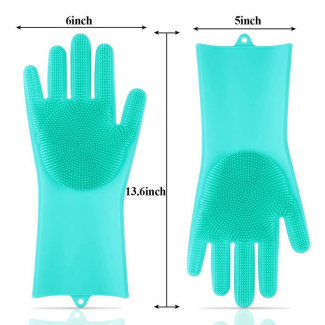 Silicone Dishwashing Gloves with Scrubbers, Heat Resistant, Reusable, Multi-Purpose Price in Pakistan | LAPTAB