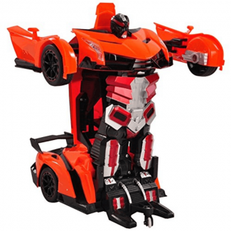 2 In 1 Deformation Robot Remote Control Toy ? Transforming Car and Robot with Lights and Rechargeable Battery