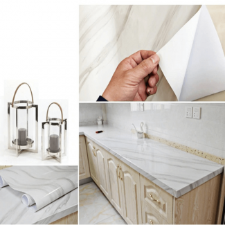 Marble Mural PVC Waterproof Vinyl Self-Adhesive Stickers for Walls and Kitchen Price in Pakistan | LAPTAB
