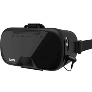 Tzumi Dream Vision VR Headset with Retractable Earbuds for Phones up to 6