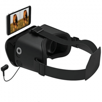 Tzumi Dream Vision VR Headset with Retractable Earbuds for Phones up to 6