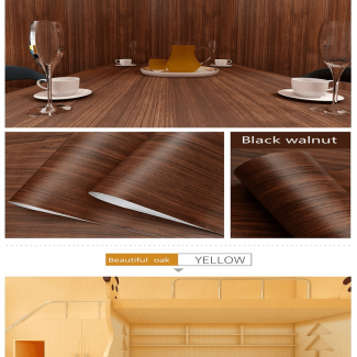 Waterproof Black Walnut Vinyl Wallpaper Roll, Self-Adhesive, Embossed PVC, Mold-Proof Price in Pakistan | LAPTAB