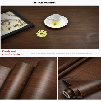 Waterproof Black Walnut Vinyl Wallpaper Roll, Self-Adhesive, Embossed PVC, Mold-Proof Price in Pakistan | LAPTAB