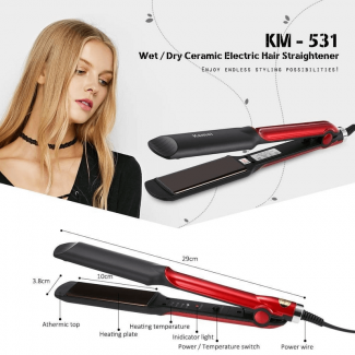 Kemei KM-531 Wet/Dry Hair Straightener with Quick Heat and Thermal Protection Price in Pakistan | LAPTAB