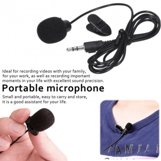 Portable Lavalier Microphone with 3.5mm Jack, Noise Reduction and Clip for Clear Voice Price in Pakistan | LAPTAB