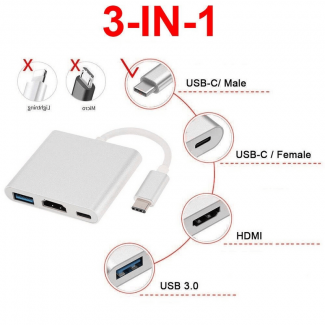 Type C to HDMI USB 3.0 Hub Adapter Cable with 4K Support and Charging Port Price in Pakistan | LAPTAB