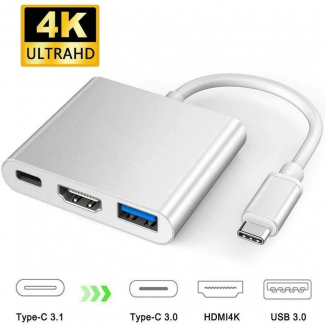 Type C to HDMI USB 3.0 Hub Adapter Cable with 4K Support and Charging Port Price in Pakistan | LAPTAB