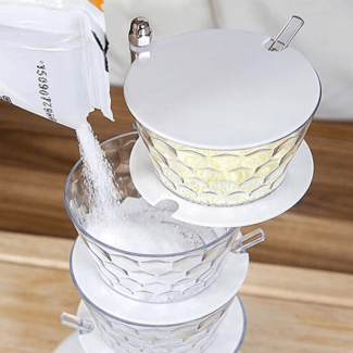 Kitchen Crystal Rotatable Seasoning Box with 4 Transparent Jars and 360? Rotation Price in Pakistan | LAPTAB