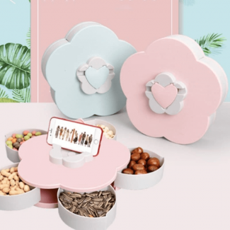 Flower Rotatable Container Candy Box with 5 Compartments and Phone Slot Price in Pakistan | LAPTAB