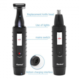 Kemei Electric 2-in-1 Hair Trimmer and Rechargeable Shaver with Nose Trimmer Price in Pakistan | LAPTAB