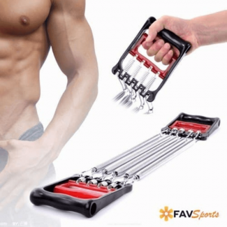 Hand Grip Chest Expander with 5 Adjustable Springs for Chest and Arm Workout Price in Pakistan | LAPTAB