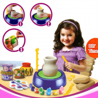 Handicraft Toys Ceramic Pottery Wheel with DIY Air-Dry Clay Kit for Kids Creativity Price in Pakistan | LAPTAB