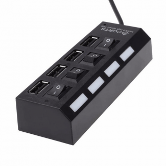 4 Port USB 2.0 Multi Expansion Hub with Switch, High Speed Data Transfer, Over Current Protection Price in Pakistan | LAPTAB