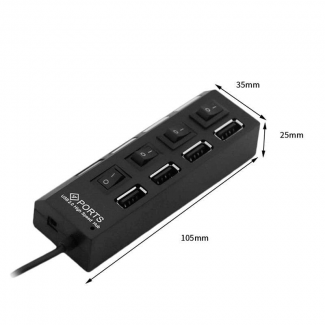 4 Port USB 2.0 Multi Expansion Hub with Switch, High Speed Data Transfer, Over Current Protection Price in Pakistan | LAPTAB