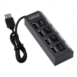 4 Port USB 2.0 Multi Expansion Hub with Switch, High Speed Data Transfer, Over Current Protection Price in Pakistan | LAPTAB