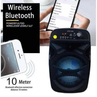 Portable Wireless Bluetooth Karaoke Speaker KTS-1061 with Mic, USB, SD, FM Radio Price in Pakistan | LAPTAB