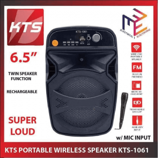 Portable Wireless Bluetooth Karaoke Speaker KTS-1061 with Mic, USB, SD, FM Radio Price in Pakistan | LAPTAB