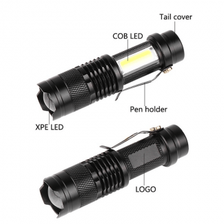 Mini USB Rechargeable Portable LED Flashlight with Telescopic Zoom and 3 Light Modes Price in Pakistan | LAPTAB