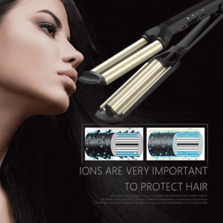 KEMEI Professional Hair Curler KM-2022 with 3 Barrels, Adjustable Temperature, Tourmaline Ceramic Plates Price in Pakistan | LAPTAB