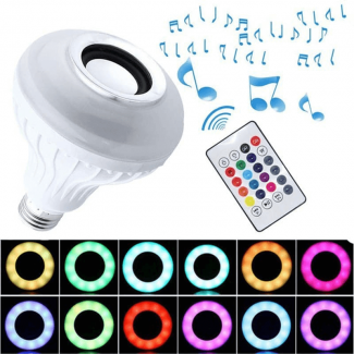 2 in 1 RGB LED Light Bulb with 12W Wireless Bluetooth Speaker and Remote Control Price in Pakistan | LAPTAB
