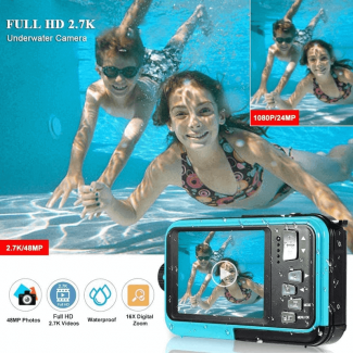 16X Double Screen Waterproof Camera 24MP with 16X Zoom and Multi-Mode Flash Price in Pakistan | LAPTAB
