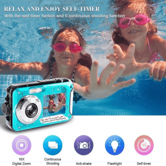 16X Double Screen Waterproof Camera 24MP with 16X Zoom and Multi-Mode Flash Price in Pakistan | LAPTAB