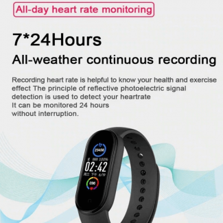 M5 Smart Watch Fitness Bracelet with Heart Rate, Blood Pressure, Bluetooth 5.0, IP67 Waterproof Price in Pakistan | LAPTAB