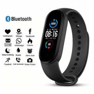 M5 Smart Watch Fitness Bracelet with Heart Rate, Blood Pressure, Bluetooth 5.0, IP67 Waterproof Price in Pakistan | LAPTAB