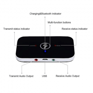 2 In 1 Stereo Bluetooth Transmitter and Receiver with Noise Cancellation and Dual Audio Support Price in Pakistan | LAPTAB