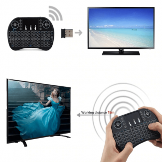 3 Colors Backlit Mini Wireless Keyboard with Touchpad, 2.4GHz USB, Ergonomic Design Price in Pakistan | LAPTAB