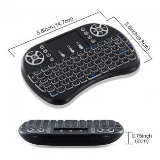 3 Colors Backlit Mini Wireless Keyboard with Touchpad, 2.4GHz USB, Ergonomic Design Price in Pakistan | LAPTAB