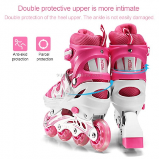 Adjustable Kids Skate Shoes with Helmet and Knee Brace, Breathable Mesh, EVA Insole Price in Pakistan | LAPTAB
