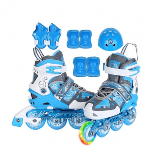 Adjustable Kids Skate Shoes with Helmet and Knee Brace, Breathable Mesh, EVA Insole Price in Pakistan | LAPTAB