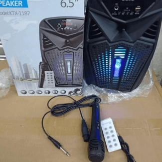 6.5 Inch KTX-1187 Bluetooth Speaker with Microphone, Remote, SD, Aux, FM Radio Price in Pakistan | LAPTAB