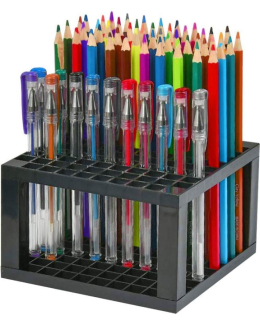 Markers Brush 96 Hole Desk Stand Pencil Holder - Plastic, Lightweight, Non-Toxic Organizer Price in Pakistan | LAPTAB
