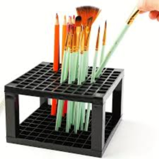 Markers Brush 96 Hole Desk Stand Pencil Holder - Plastic, Lightweight, Non-Toxic Organizer Price in Pakistan | LAPTAB