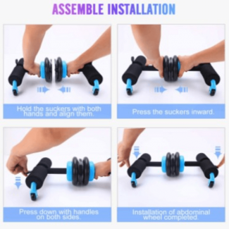 Multipurpose Abdominal Wheel with Tension Belts and Suction Cup for Core and Full-Body Workouts Price in Pakistan | LAPTAB
