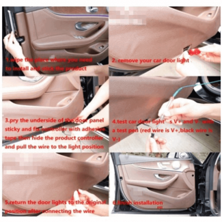 2PCS White Red LED Car Door Anti-Collision Warning Lights with Adhesive Sticker Price in Pakistan | LAPTAB