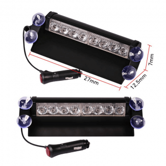 8 LED Red Blue Police Flash Light for Dashboard with 3 Flash Modes and Suction Cups Price in Pakistan | LAPTAB