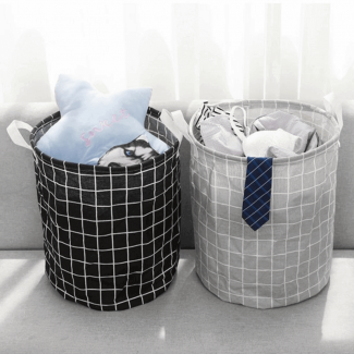 Folding Cloth Waterproof Laundry Basket with Linen Cotton Fabric and EVA Interior Price in Pakistan | LAPTAB
