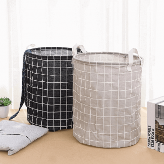 Folding Cloth Waterproof Laundry Basket with Linen Cotton Fabric and EVA Interior Price in Pakistan | LAPTAB