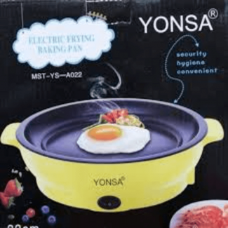 Yonsa Electric Non-Stick Frying Pan with Teflon Coating and Dry-Burning Controller