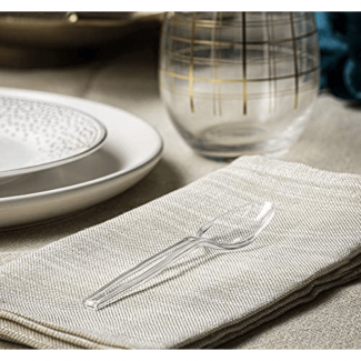 Pack of 100 Mini Transparent Disposable Plastic Spoons, Food-Grade Safe Flatware Price in Pakistan | LAPTAB
