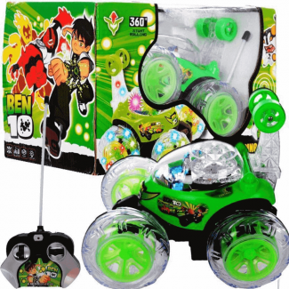 Ben 10 Rechargeable Remote Control Stunt Car with Multi-Color LED Lights and 360? Spins Price in Pakistan | LAPTAB