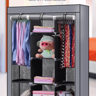 3 Layer Foldable Storage Wardrobe M 88130 with Hanging Space and Shelves Price in Pakistan | LAPTAB